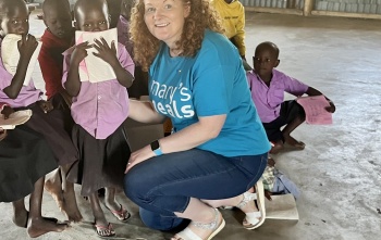 Ireland's Executive Director, Patricia Friel, meets learners in Turkana