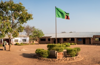 panoramic shot of a small school in Zambia