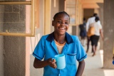 Mary getting on with her studies with the help of Mary's Meals