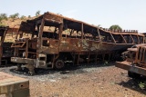 Burnt out buses in Tigray