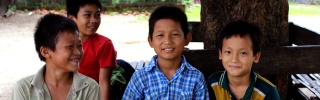 Children smiling in Myanmar