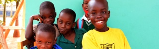 Boys smile and have fun in Uganda