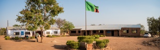panoramic shot of a small school in Zambia