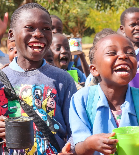 Children laugh in Zambia