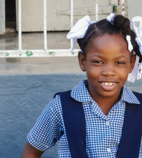 child in school in Haiti