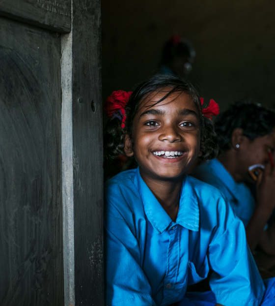 Child in school in India