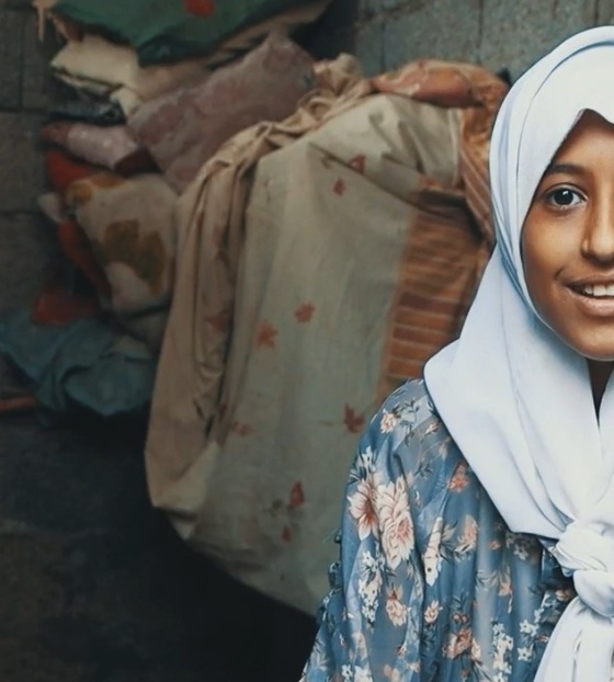 Girl at school in Yemen