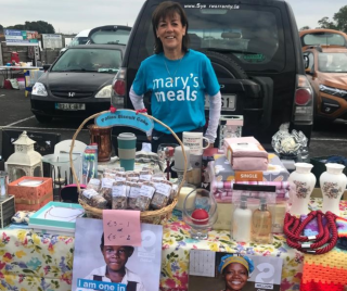 woman at car boot sale