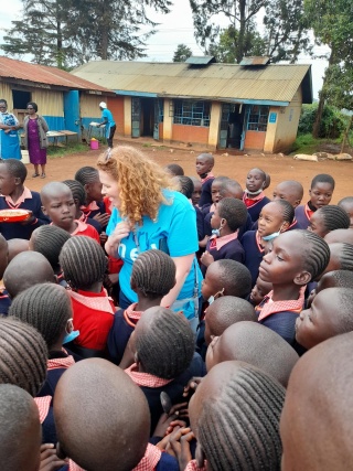 Ireland's Executive Director, Patricia Friel, meets learners in Turkana
