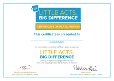 Little Acts, Big Difference certificate of completion