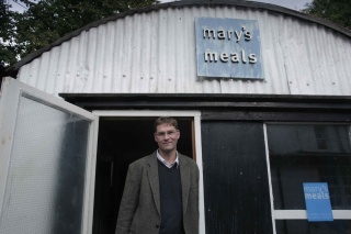 Magnus Macfarlane Barrow outside his shed in Dalmally