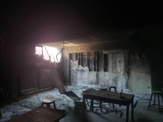 Image of a destroyed classroom in Haiti